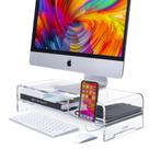 Suporte para Monitor BEYGORM - Acrílico Transparente de 2 Camadas (20cm) Suporte para Monitor BEYGORM - Acrílico Transparente de 2 Camadas (20cm)