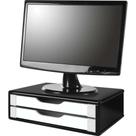 Suporte para Monitor com 2 Gavetas 39X26X12CM MDF PRETO/BRANCO