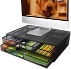 Suporte para monitor de computador MINDEPOT com gavetas de malha metálica