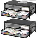 Suporte para Monitor de Computador OPNICE de 2 Níveis com Gaveta Preto