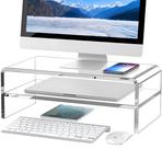 Suporte para Monitor Egchi - Elevador Acrílico Transparente de 2 Camadas (13cm)