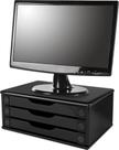 Suporte Para Monitor Em Madeira MDF Black Piano Com 3 Gavetas Black Piano Referência 3347 SOUZA