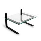 Suporte Para Monitor Ergonômico Ajustável, Office, Conforto e Estabilidade, Preto com Vidro Incolor - Reliza