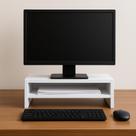 Suporte para Monitor MDF 53cm Branco Duplo Mesa Notebook Tv Home Office Base Madeira Decorativo Suporte para Monitor MDF 53cm Branco Duplo Mesa Notebook Tv Home Office Base Madeira Decorativo