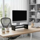 Suporte para Monitor MDF 53cm Preto Duplo Mesa Notebook Tv Home Office Base Madeira Decorativo