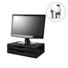 Suporte para Monitor MDF Black Piano com Gavetas para Escritório e Home Office