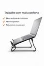 Suporte para notebook metal preto ergonômico dobrável base regulável para mesa home office até 15,6