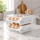 Suporte para Ovos de Gaveta Branco Kit 1 Peca Organizador Geladeira Prateleira Compacto Suporte para Ovos de Gaveta Branco Kit 1 Peca Organizador Geladeira Prateleira Compacto