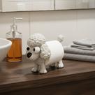 Suporte para papel Cachorro Poodle fofo decorativo Porta Papel banheiro