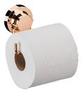 Suporte Para Papel Higiênico Aço Fixação Ventosa Rose Gold