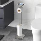 Suporte para papel higiênico FEILERN Brush Nickel com armazenamento