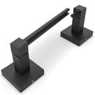 Suporte para Papel Higiênico Ruacq Preto Fosco com Duplo Poste Pivotante