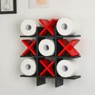 Suporte para papel higiênico Weysat Tic Tac Toe Wood 40x40 cm