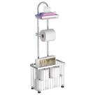 Suporte para papel higiênico X-cosrack Silver com prateleira de armazenamento