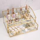 Suporte para pincel de maquiagem bofeiull Glass Gold Metal Frame Suporte para pincel de maquiagem bofeiull Glass Gold Metal Frame