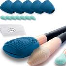Suporte para pincel de maquiagem + Cleaner Mat Pad Silicone Travel Blue