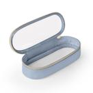 Suporte para pincel de maquiagem Soimeat Clear Travel Leather Blue Bag