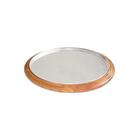 Suporte para pizza com alumínio Ms Madeira 35cm