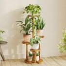 Suporte para plantas Bamworld de madeira, 4 níveis, para uso interno e externo, 43 x 81 cm