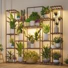 Suporte para plantas Bamworld, estante de madeira com 17 níveis e luz de cultivo