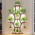 Suporte para plantas BEVAURORA 134 cm, 8 níveis, para canto, com luzes de cultivo