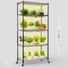 Suporte para Plantas FREELICHT de 5 Níveis com 4 Luzes LED de Cultivo de 30 W