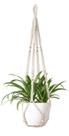 Suporte para plantas Mkono em macramê de corda de algodão 89 cm marfim Suporte para plantas Mkono em macramê de corda de algodão 89 cm marfim