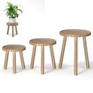 Suporte para Plantas Vecxoty, Kit com 3, Madeira, Estilo Mid-Century, 1528 cm