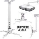 Suporte para Projetores Multimídia Teto ou Parede c/ Garra Regulagem 65cm 25kg - SPX-PJ4365T