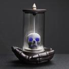 Suporte para queimador de incenso HaisWonsa Skull Backflow Waterfall LED