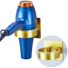Suporte para secador de cabelo Oukimly, montado na parede, em metal dourado