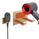 Suporte para secador de cabelo XIGOO Adhesive/Drill Wall Mount Gold Suporte para secador de cabelo XIGOO Adhesive/Drill Wall Mount Gold