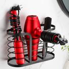 Suporte para secador de cabelo YIGII Wall Mount/adesivo preto inoxidável