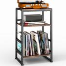Suporte para toca-discos de vinil ZEXVIDA 3 camadas rústico marrom