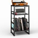 Suporte para toca-discos de vinil ZEXVIDA de 3 camadas com armazenamento 28 cm H