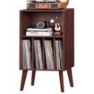 Suporte para toca-discos Lerliuo Walnut com armazenamento para 160 álbuns