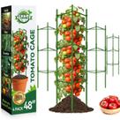 Suporte para tomate Halatool, kit com 4 unidades, ajustável até 122 cm Suporte para tomate Halatool, kit com 4 unidades, ajustável até 122 cm