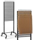 Suporte para trança de cabelo Tigerden 150 pinos com rodas Black Metal