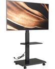 Suporte para TV ECOTINY com base de aço com rodízios, 3275" e tomada