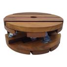 Suporte Para Vaso De Chão Madeira Com Rodas 30x30cm Envernizado Kit com 2 Unidades