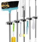 Suporte para Vassouras e Mops AceMining com 5 Suportes e 4 Ganchos em Aço Inoxidável 43 cm