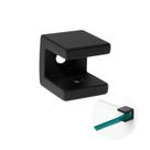 Suporte Para Vidro Quadrado 8mm Preto Fosco