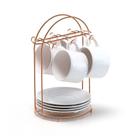 suporte para xicara de cha rose gold