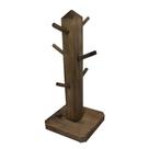 Suporte para Xícaras com 6 Ganchos 12x12x27 Madeira Pinus Suporte para Xícaras com 6 Ganchos 12x12x27 Madeira Pinus