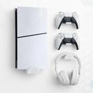 Suporte Parede Compátivel Para PS5 Slim Digital Sem Leitor Suporte 2 Controle e Headset Gamer Organizador 4 em 1