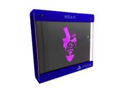 Suporte Parede Iluminado Shield Ps4 FAT Azul - Rosa - God Of War (face)