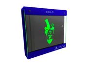 Suporte Parede Iluminado Shield Ps4 FAT Azul - Verde - God Of War (face)
