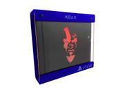 Suporte Parede Iluminado Shield Ps4 PRO - Azul - Vermelho - God Of War (face)