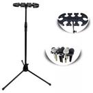 Suporte Pedestal Descanso Metal Base ABS p/ Até 8 Microfones Saty SDM08