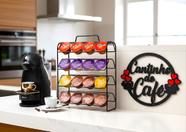 Suporte Porta 32 Cápsulas Dolce Gusto Preto + Placa MDF Kit Organizador Profissional Buffet Hotel E Lanchonete